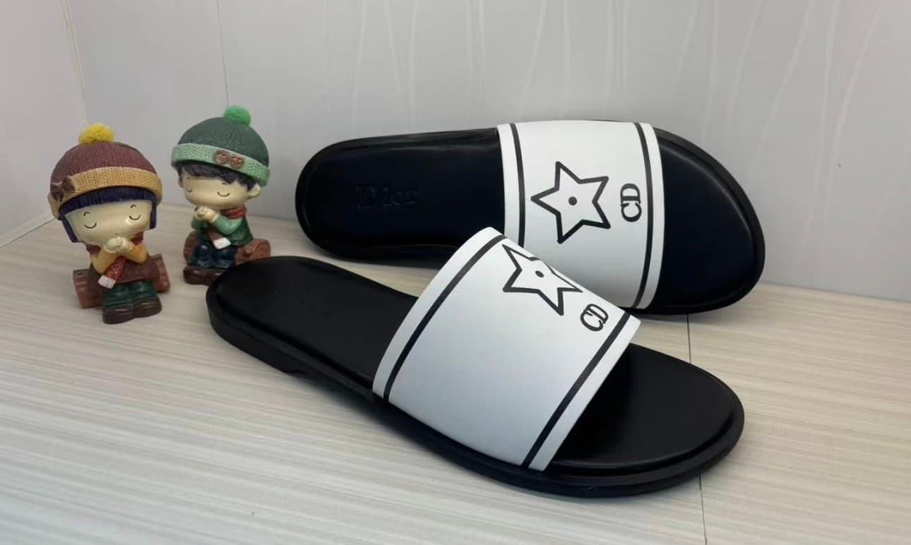 White Dior slippers 