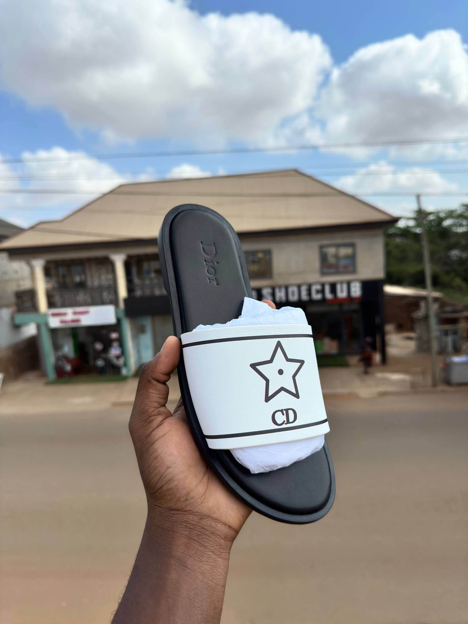 White Dior slippers 